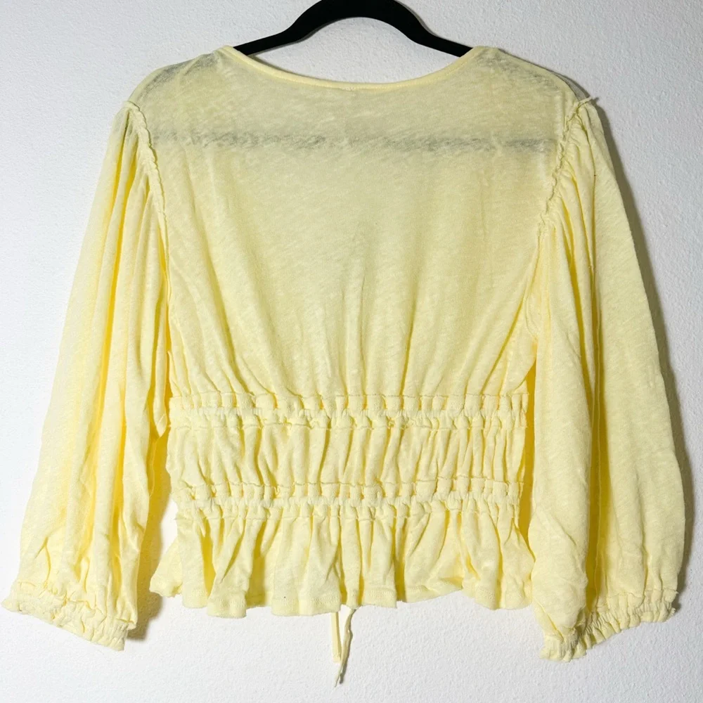 Free People Lets Go Blouse in Summertime Lemonade size Large NWT